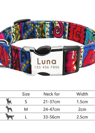 Personalized Nylon Dog Collar Customized Pet Collar Engraved ID Tag