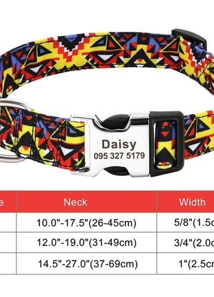 Personalized Nylon Dog Collar Customized Pet Collar Engraved ID Tag