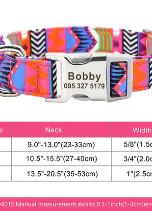 Personalized Nylon Dog Collar Customized Pet Collar Engraved ID Tag