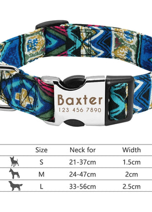 Personalized Nylon Dog Collar Customized Pet Collar Engraved ID Tag