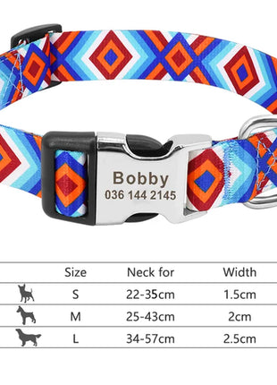Personalized Nylon Dog Collar Customized Pet Collar Engraved ID Tag