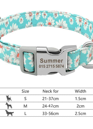 Personalized Nylon Dog Collar Customized Pet Collar Engraved ID Tag