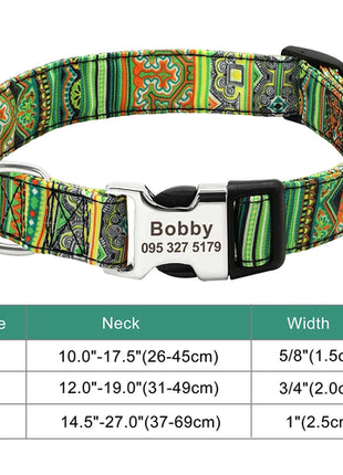 Personalized Nylon Dog Collar Customized Pet Collar Engraved ID Tag