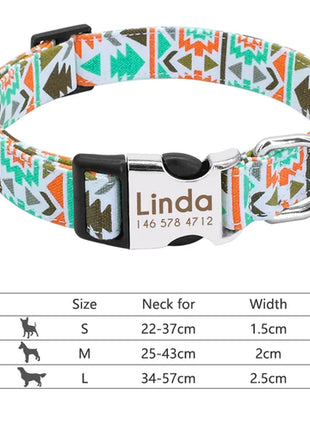 Personalized Nylon Dog Collar Customized Pet Collar Engraved ID Tag