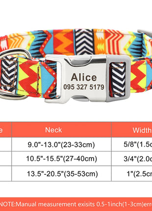 Personalized Nylon Dog Collar Customized Pet Collar Engraved ID Tag