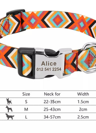 Personalized Nylon Dog Collar Customized Pet Collar Engraved ID Tag