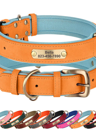 Personalized  PU Leather Dog Collar Free Engraved Dog ID Collars