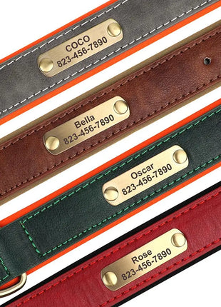 Personalized  PU Leather Dog Collar Free Engraved Dog ID Collars