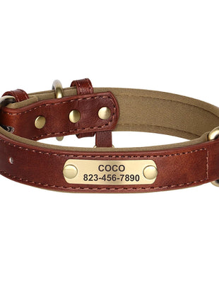 Personalized  PU Leather Dog Collar Free Engraved Dog ID Collars