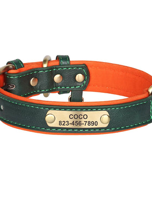 Personalized  PU Leather Dog Collar Free Engraved Dog ID Collars