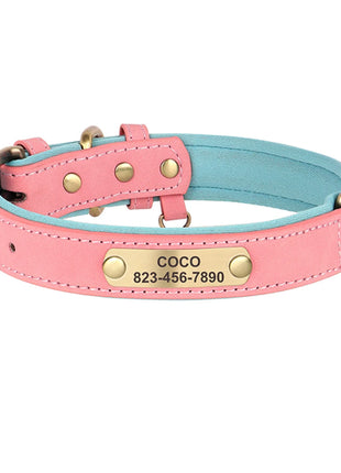Personalized  PU Leather Dog Collar Free Engraved Dog ID Collars