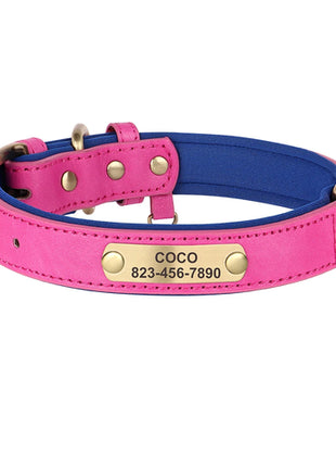 Personalized  PU Leather Dog Collar Free Engraved Dog ID Collars