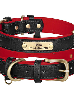 Personalized  PU Leather Dog Collar Free Engraved Dog ID Collars