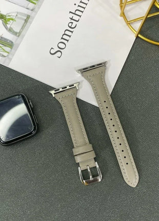 Leather Slim Strap for Apple Watch Band 44mm 40mm 41mm 45mm 38mm 42mm