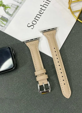 Leather Slim Strap for Apple Watch Band 44mm 40mm 41mm 45mm 38mm 42mm