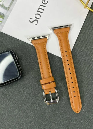 Leather Slim Strap for Apple Watch Band 44mm 40mm 41mm 45mm 38mm 42mm