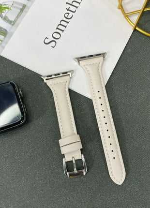 Leather Slim Strap for Apple Watch Band 44mm 40mm 41mm 45mm 38mm 42mm