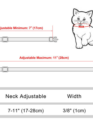 Personalized Printed Cat Collar Adjustable Kitten Puppy Collars With