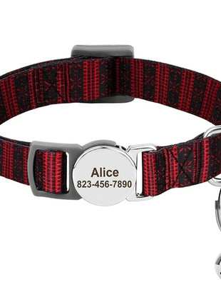 Personalized Printed Cat Collar Adjustable Kitten Puppy Collars With