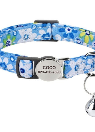 Personalized Printed Cat Collar Adjustable Kitten Puppy Collars With