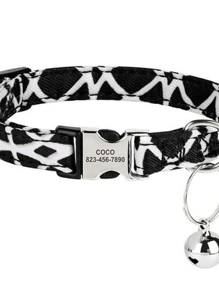 Personalized Printed Cat Collar Adjustable Kitten Puppy Collars With