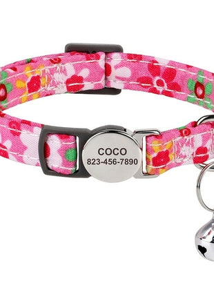 Personalized Printed Cat Collar Adjustable Kitten Puppy Collars With