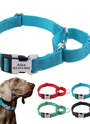 Custom Dog Martingale Collar Nylon Reflective Dog Collars With