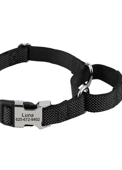 Custom Dog Martingale Collar Nylon Reflective Dog Collars With