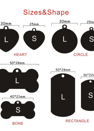 Free Engraving Pet ID Tag Stainless Steel Dog Cat Name Tags Collar