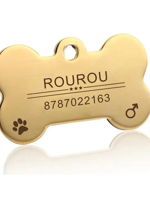 Free Engraving Pet ID Tag Stainless Steel Dog Cat Name Tags Collar