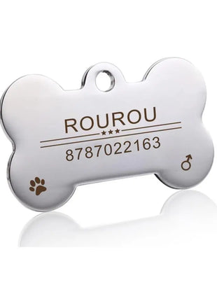 Free Engraving Pet ID Tag Stainless Steel Dog Cat Name Tags Collar