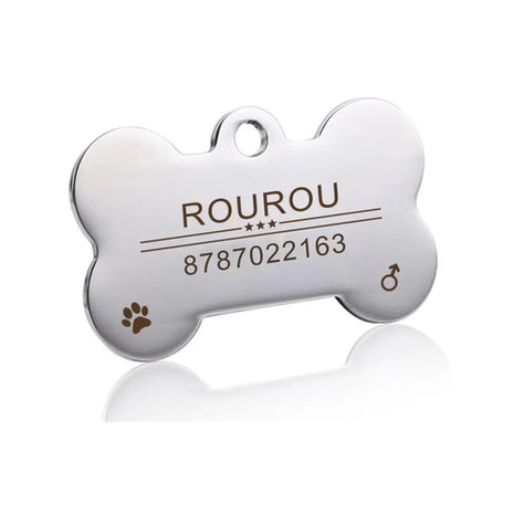 Free Engraving Pet ID Tag Stainless Steel Dog Cat Name Tags Collar