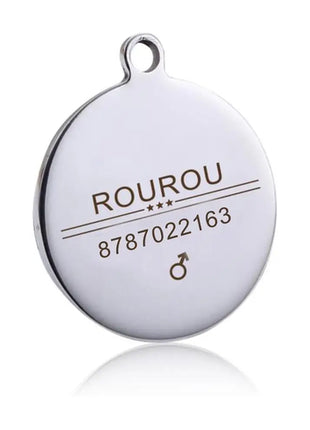 Free Engraving Pet ID Tag Stainless Steel Dog Cat Name Tags Collar