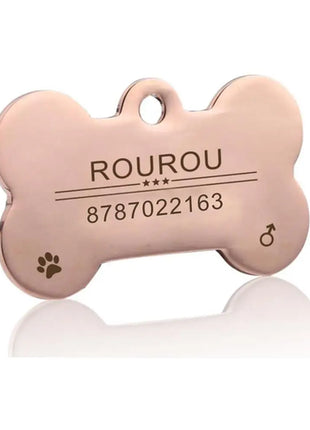 Free Engraving Pet ID Tag Stainless Steel Dog Cat Name Tags Collar