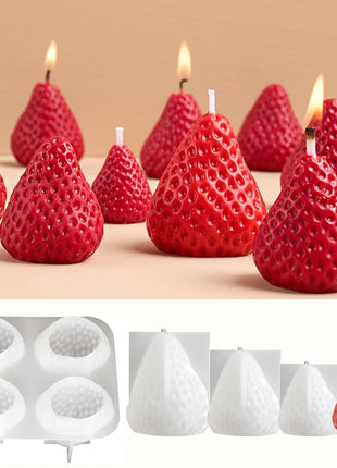3D Strawberry Aromatherapy Candle Silicone Mold DIY Handmade Romantic