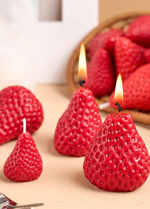 3D Strawberry Aromatherapy Candle Silicone Mold DIY Handmade Romantic