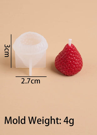 3D Strawberry Aromatherapy Candle Silicone Mold DIY Handmade Romantic