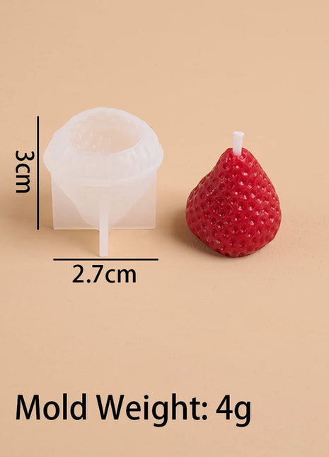 3D Strawberry Aromatherapy Candle Silicone Mold DIY Handmade Romantic