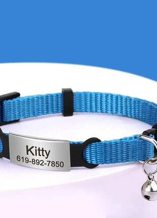 Personalized 1cm Width Cat Collar with Bell Safe Breakaway Cats