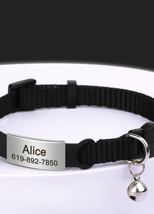Personalized 1cm Width Cat Collar with Bell Safe Breakaway Cats