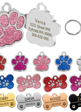 Personalized Dog Tags Engraved Cat Puppy Pet ID Name Collar Tag
