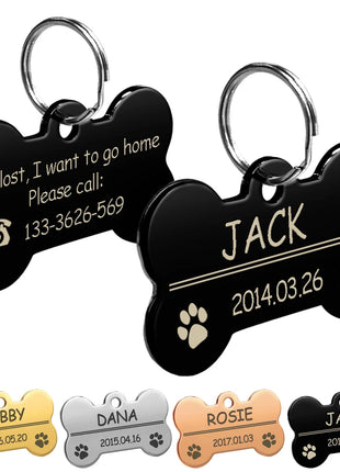 Personalized Dog Tags Engraved Cat Puppy Pet ID Name Collar Tag