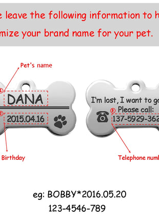 Personalized Dog Tags Engraved Cat Puppy Pet ID Name Collar Tag