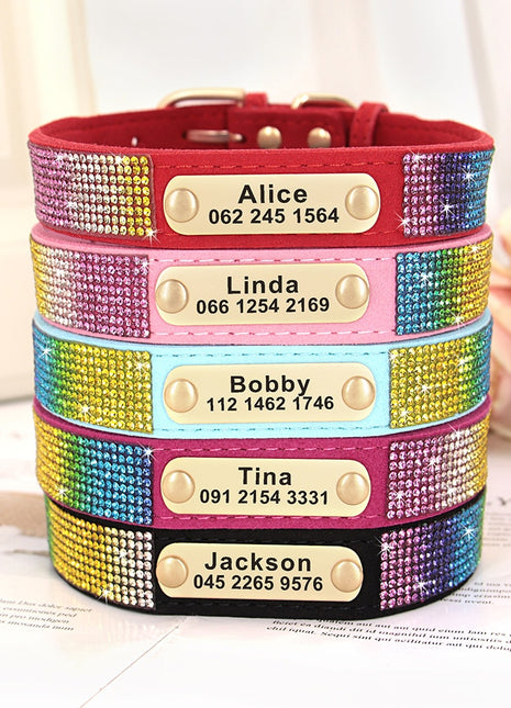 Personalized Dog Collar Bling Customized Anti lost Pet ID Collar