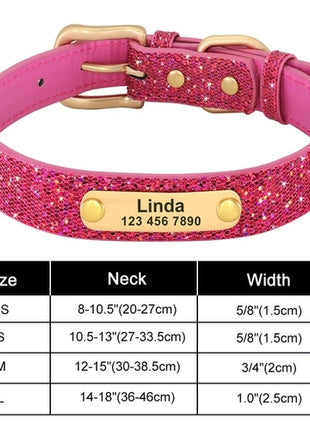 Personalized Dog Collar Bling Customized Anti lost Pet ID Collar