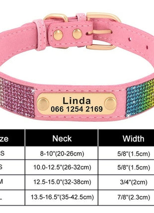Personalized Dog Collar Bling Customized Anti lost Pet ID Collar