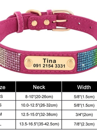 Personalized Dog Collar Bling Customized Anti lost Pet ID Collar