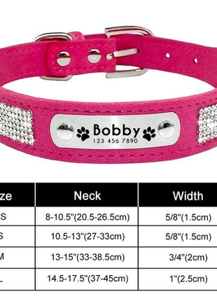 Personalized Dog Collar Bling Customized Anti lost Pet ID Collar