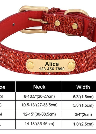 Personalized Dog Collar Bling Customized Anti lost Pet ID Collar