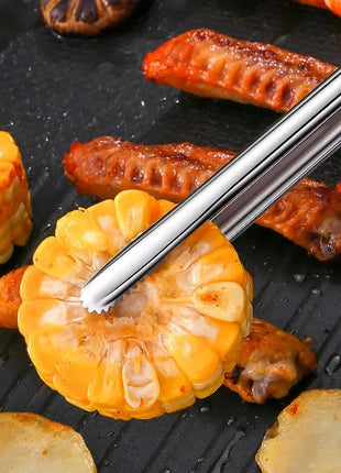 Stainless Steel Grill Tongs Food Clip BBQ Steak Clip Bread Tong